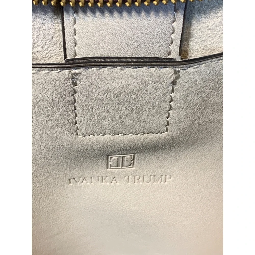 Ivanka Trump Plum Mauve Snakeskin Embossed Faux Leather Satchel Tote Bag - Picture 10 of 10